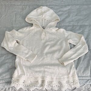 abercrombie kids- white hooded sweater - size 13/14
